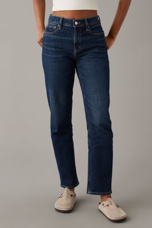 AE Stretch Super High-Waisted Ankle Straight Jean