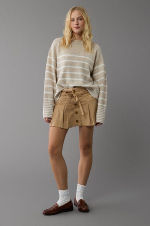 AE Stretch Low-Rise Pleated Mini Skort