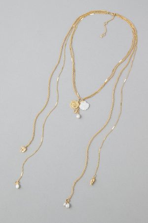 AEO Shell Pearl Long Necklace