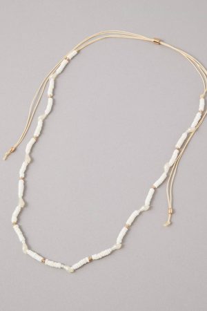 AEO White Beaded Long Necklace