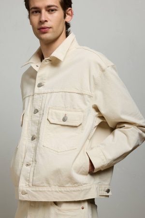 AE77 Premium Slim Fit Denim Trucker Jacket