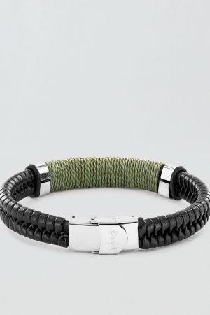 West Coast Jewelry Rope-Wrapped Leather Bracelet