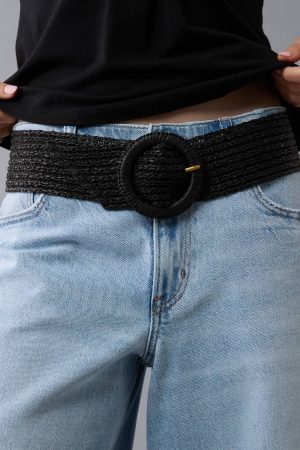 AE Wide Raffia Belt