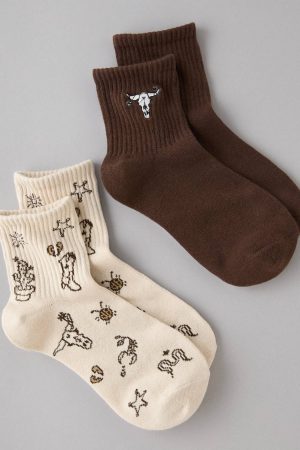 AE Western Doodle Boyfriend Socks 2-Pack