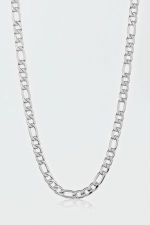 West Coast Jewelry Polished Stainless Steel Figaro Chain Necklace