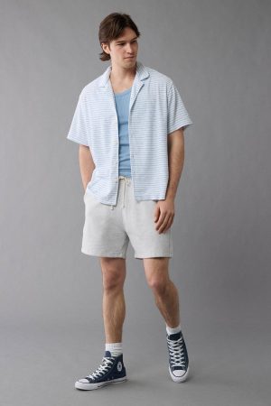 AE Terry Striped Button-Up Shirt