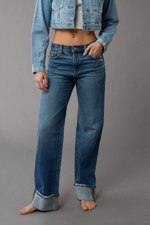 AE Stretch High-Waisted Stovepipe Cuffed Jean