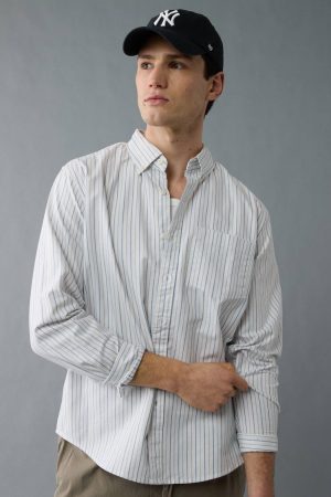 AE Everyday Oxford Striped Button-Up Shirt