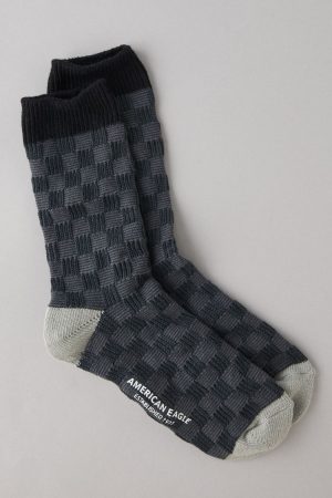 AE Checkerboard Terry Crew Socks