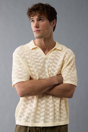 AE Weekend Textured Sweater Polo Shirt